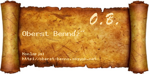 Oberst Bennó névjegykártya